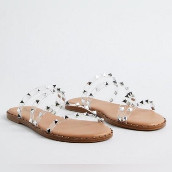 Torrid - Women's Studded Strap Sandal - Clear. Size: 8.5 WW. (1670) - Picture 10 of 14